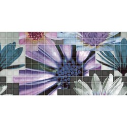 Мозаечни плочки Mosaico Flor 2, 25x50, цвят бял /  Колекция Decor
